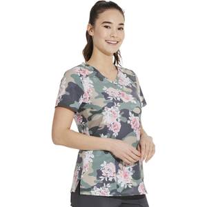 Dickies Women's V-Neck Print Scrub Top - DK717-CWFR-S