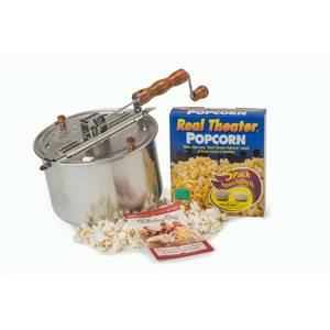 The Original Whirley-Pop Silver Whirley Pop + Real Theater 5 Pack Popping Kits