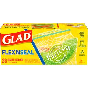 Glad Quart Zipper Bag Extra Wide Seal Freezer - 20 CT