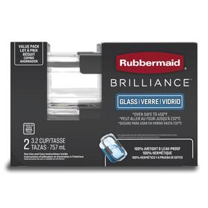 Rubbermaid 2-Pack 4.7 Cup Brilliance Glass Food Storage - 2183392