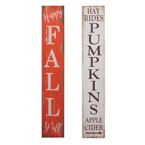 Gerson Set of 2 Tall Wood Harvest Porch Signs