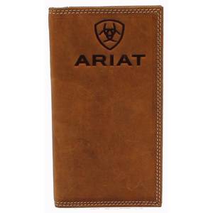 ARIAT Mens Rodeo Embossed Browns Logo Wallet