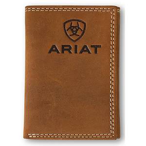 ARIAT Men's Trifold Embroidered Browns Logo Wallet