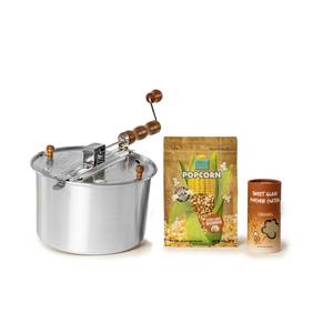 Wabash Valley Farms Luxury Snacking Popcorn & Copper Plated Stainless Steel Whirley  Pop Popcorn Maker Gift Set