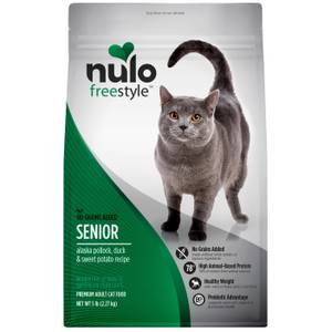 NULO Freestyle Senior Alaska Pollock, Duck & Sweet Potato Recipe Dry Cat Food, 5 lb, Grain-Free Formula