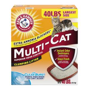 Arm & Hammer 40 lb Cloud Control Multi-Cat Clumping Cat Litter with Hypoallergenic Light Scent