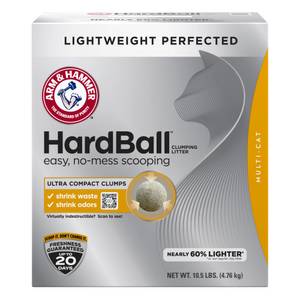 Arm & Hammer 10.5 lb Hardball Clumping, No-Mess Scooping Lightweight Cat Litter