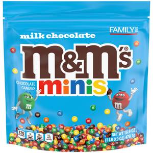 M&M's 16.9 oz Minis Milk Chocolate Candy Family Size Resealable Bag