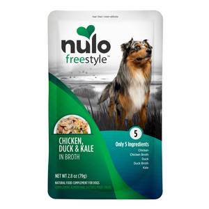 NULO 24-Count FreeStyle Dog Chicken, Duck, & Kale in Broth Pouch, 2.8 oz Protein-Rich Food