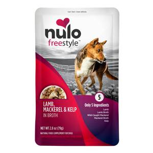 NULO 24-Count FreeStyle Dog Food Topper, Lamb, Mackerel & Kelp in Broth, 2.8 oz