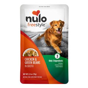NULO 24-Count FreeStyle Dog Chicken & Green Beans Pouch, 2.8 oz, 3-Ingredient Food Topper