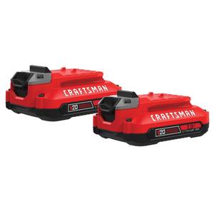 Craftsman 2-Pack V20* 2.0Ah Lithium Ion Battery