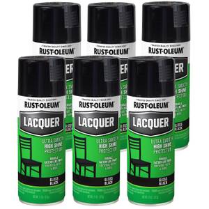 Rust-Oleum 6-Pack 11 oz Gloss Black Lacquer Spray Paint