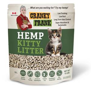 Cranky Frank 15 lb Non-Clumping Hemp Kitty Litter