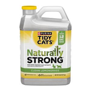 Tidy Cats 20 lb Clay Clumping Multi Cat Litter with Naturally Strong Clean Lemongrass Scent
