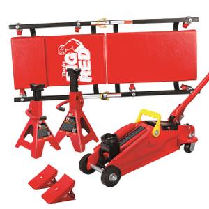 Torin BIG RED TROLLEY JACK COMBO WITH JACK JACK STANDS WHEEL CHOCK