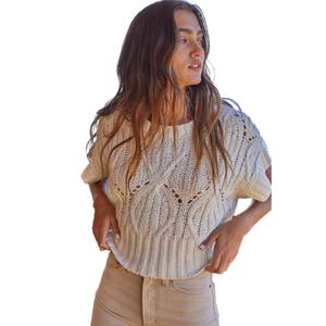 By Together Women's Cali Crochet Sweater - W1124Cream-S | Blain's
