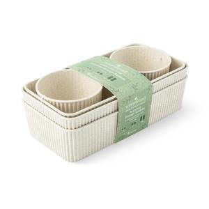 Wrenwood 6-Piece Ribbed Wheat Straw Baskets