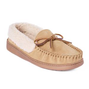 MINNETONKA Men's Colin Suede Berber Lined Slippers, Cinnamon, 8