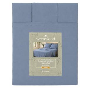 Wrenwood 6-Piece Garment Washed Sheet Set - Queen, Denim
