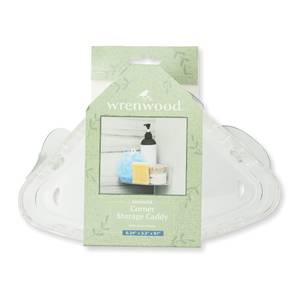 Wrenwood Corner Storage with Suction Cups - Clear