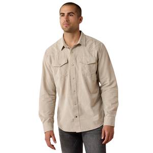 ARIAT Men's Retro Handorf Corduroy Fitted Long Sleeve Snap Shirt