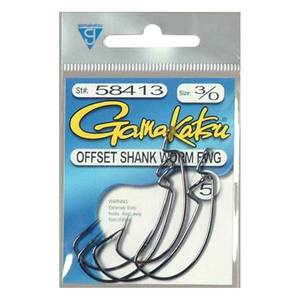 Gamakatsu Offset Shank EWG Worm Hook, 1/0 / Black