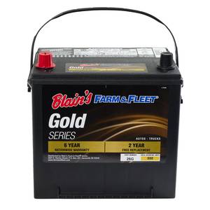 Blain's Farm &amp; Fleet Gold Automotive Battery, Group Size 25, 550 CCA, 90 RC