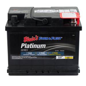 Blain's Farm &amp; Fleet Platinum Automotive Battery, Group Size 47, 650 CCA, 100 RC
