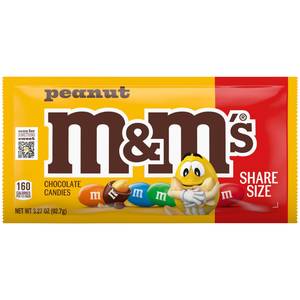 M&M's 3.27 oz Peanut Milk Chocolate Candy Share Size Bag - 509736