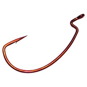 Gamakatsu Size 1/0 EWG Red Offset Worm Hook - G58311-1/0
