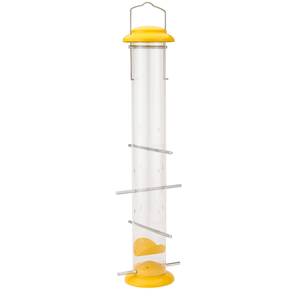 More Birds Topsy Tails Finch Feeder, 1.5 lb Metal Seed Baffle, Keeps Seed Levels Above Ports