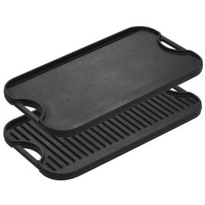 Lodge 20"x10 7/16" Logic Cast Iron Two-Burner Reversible Griddle