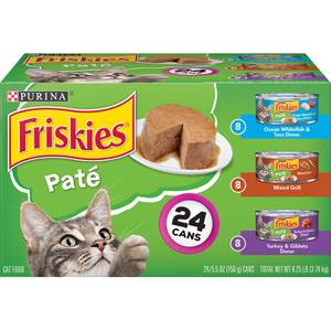 Friskies 24 Count 5.5 oz Pate 3 Flavor Variety Cat Food 198 700 15