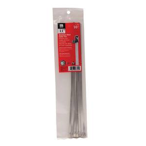 GARDNER BENDER 11 in. Stainless Steel Cable Tie (10-pack) 45-312SS - The  Home Depot
