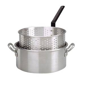 King Kooker 15 Quart Rectangular Aluminum Deep Fryer Pan with Handles and  Basket