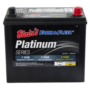 Blain's Farm &amp; Fleet Platinum Automotive Battery, Group Size 51R, 500 CCA, 75 RC