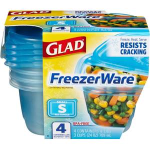 Glad Mini Round Food Storage Containers, 4 oz, Plastic, 8/Pack (70240PK)