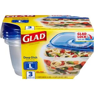 Glad Food Storage Containers, Soup and Salad, 24 Ounce, 5 Count, Plastic  Containers