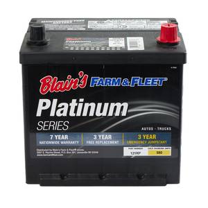 Blain's Farm &amp; Fleet Platinum Automotive Battery, Group Size 121R, 580 CCA, 80 RC