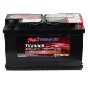 Blain's Farm &amp; Fleet Titanium AGM Auto Battery, Group Size 94R, 800 CCA, 140 RC