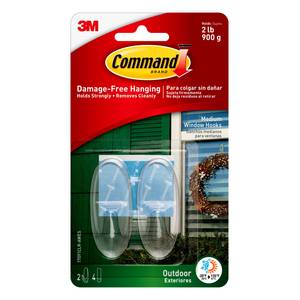 Command 2-Count Medium Clear Hooks - 17091CLRES-BU