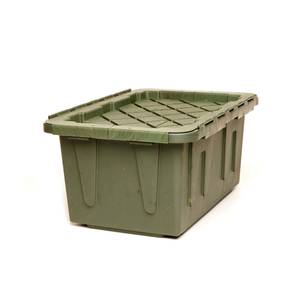 Hefty HI-Rise Large 18-Gallons (72-Quart) Grey/Green Weatherproof Heavy Duty  Tote with Latching Lid in the Plastic Storage Containers department at