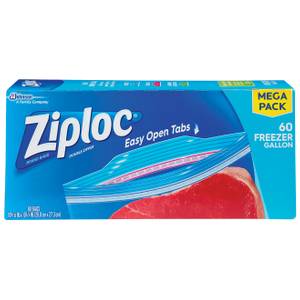 Ziploc Mega Pack Double Zipper Gallon Freezer Bags - 60 ct box