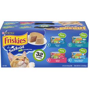 Friskies 40 Count 5.5 oz Pate Seafood Chicken Cat Food 198 675