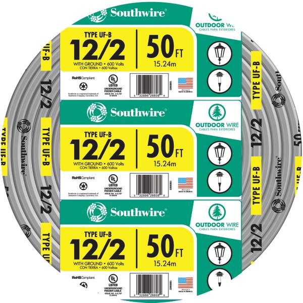 Southwire 25' 12-2 UF W/G Outdoor Wire, 50' - 13055922 | Blain's Farm ...