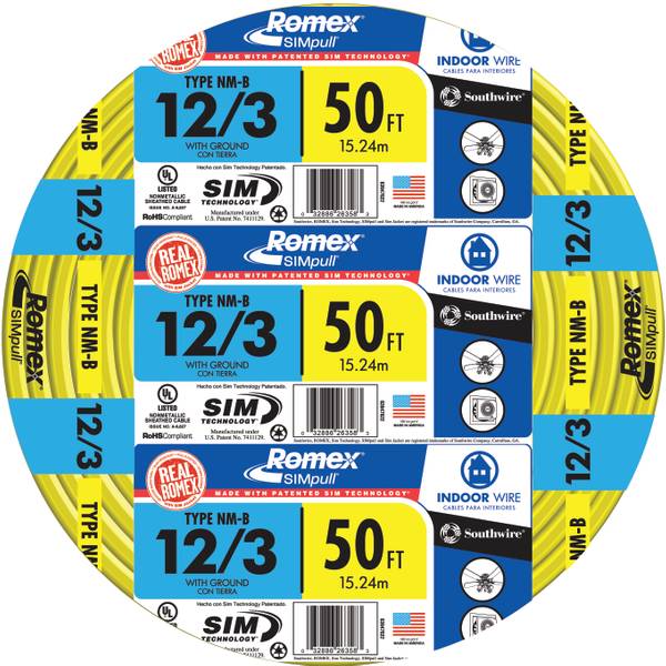 Photo of Romex SIMpull NM-B 12/3 Indoor Wire with Ground
