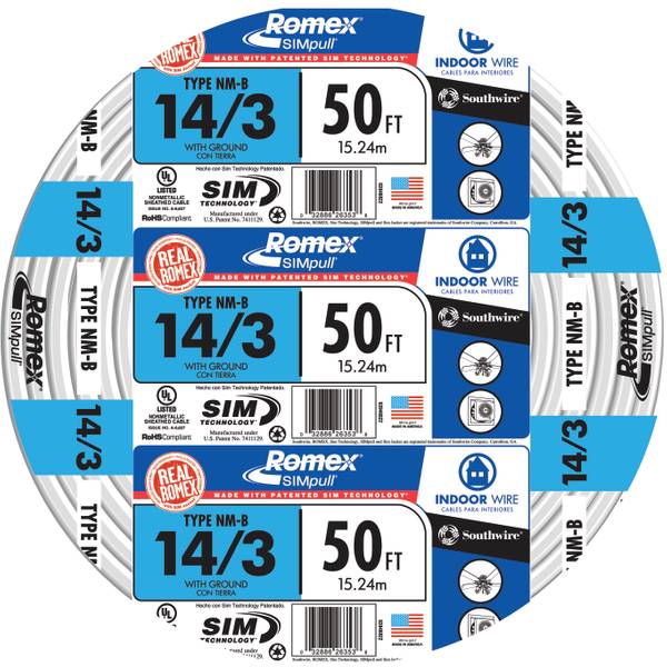 Photo of Romex SIMpull NM-B 14/3 Indoor Wire with Ground