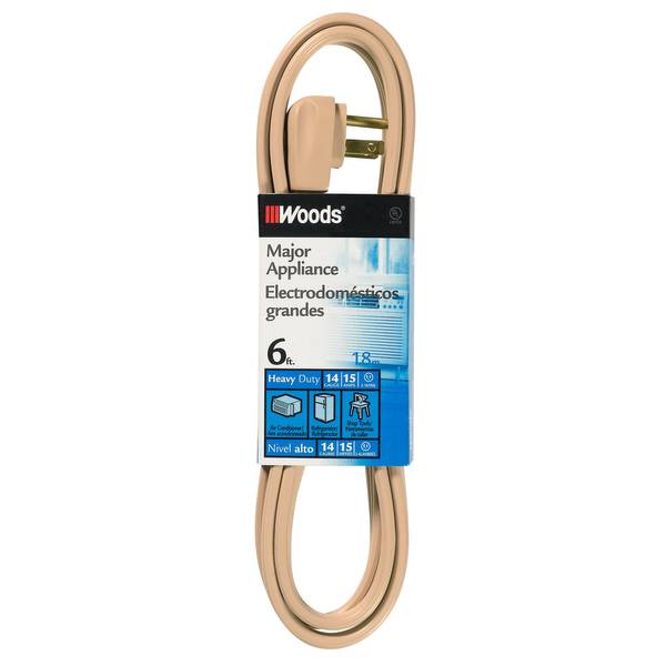 Woods 3' 14/3 Air Conditioner Replacement Cord, 6' 3532SW3323 Blain