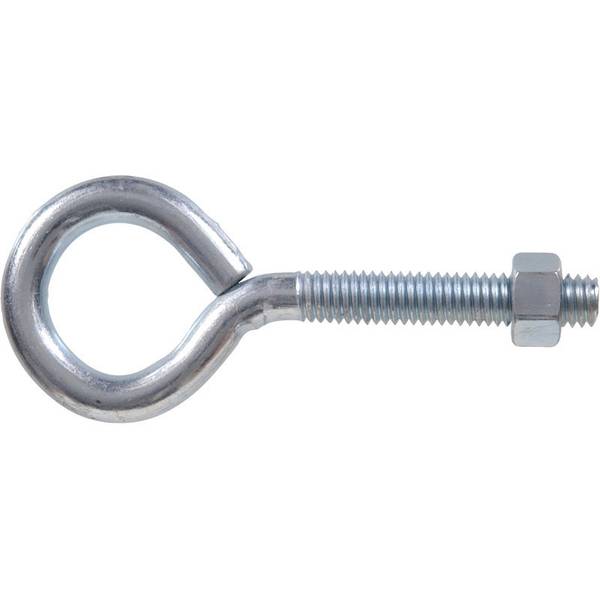 Photo of 3/16" Zinc Plated Eye Bolt with Hex Nut